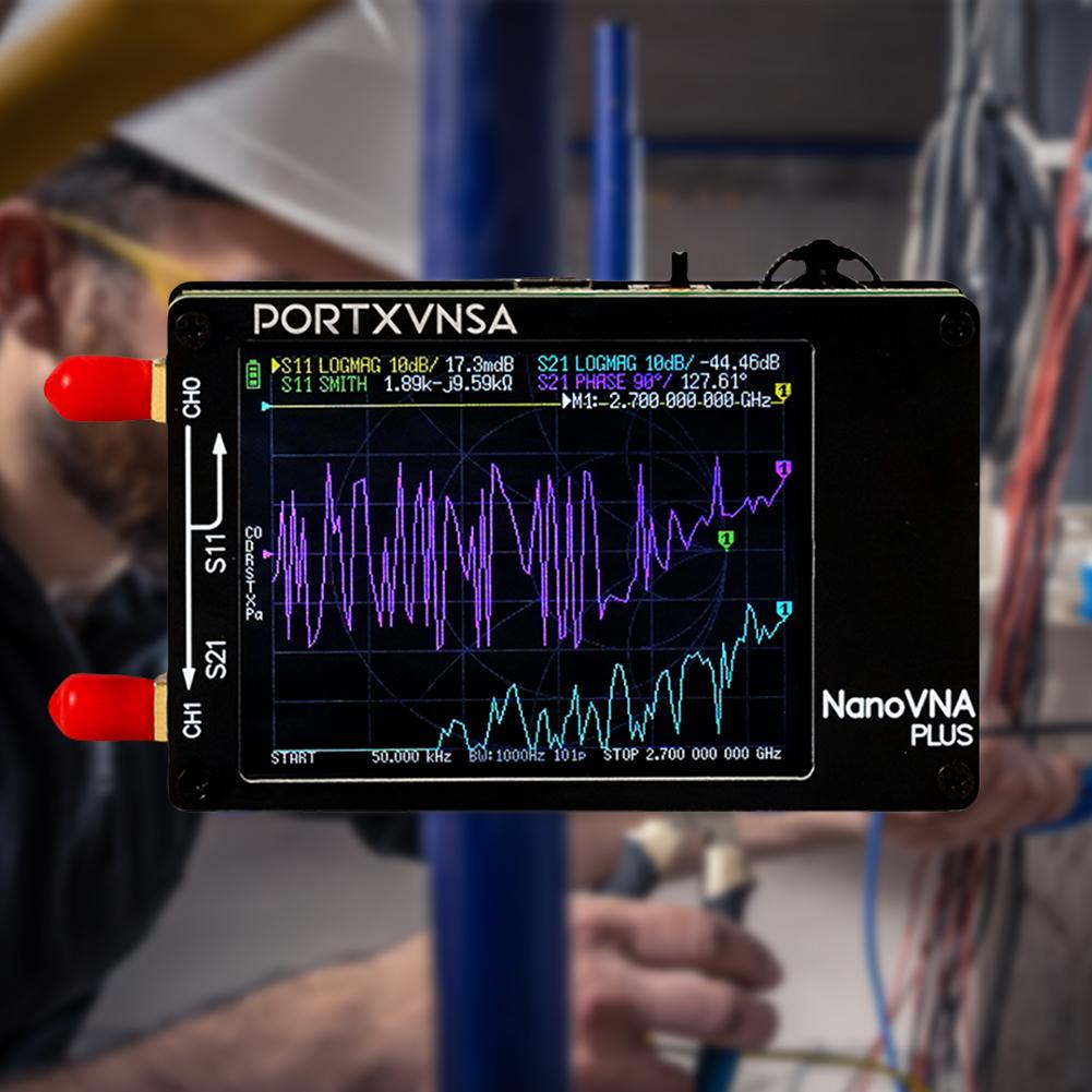 50Khz-2.7Ghz Nanovna Plus Antenna Analyzer Rechargeable Spectrum Analyzer Antenna Testing Analyzer Measuring Reflection Tool
