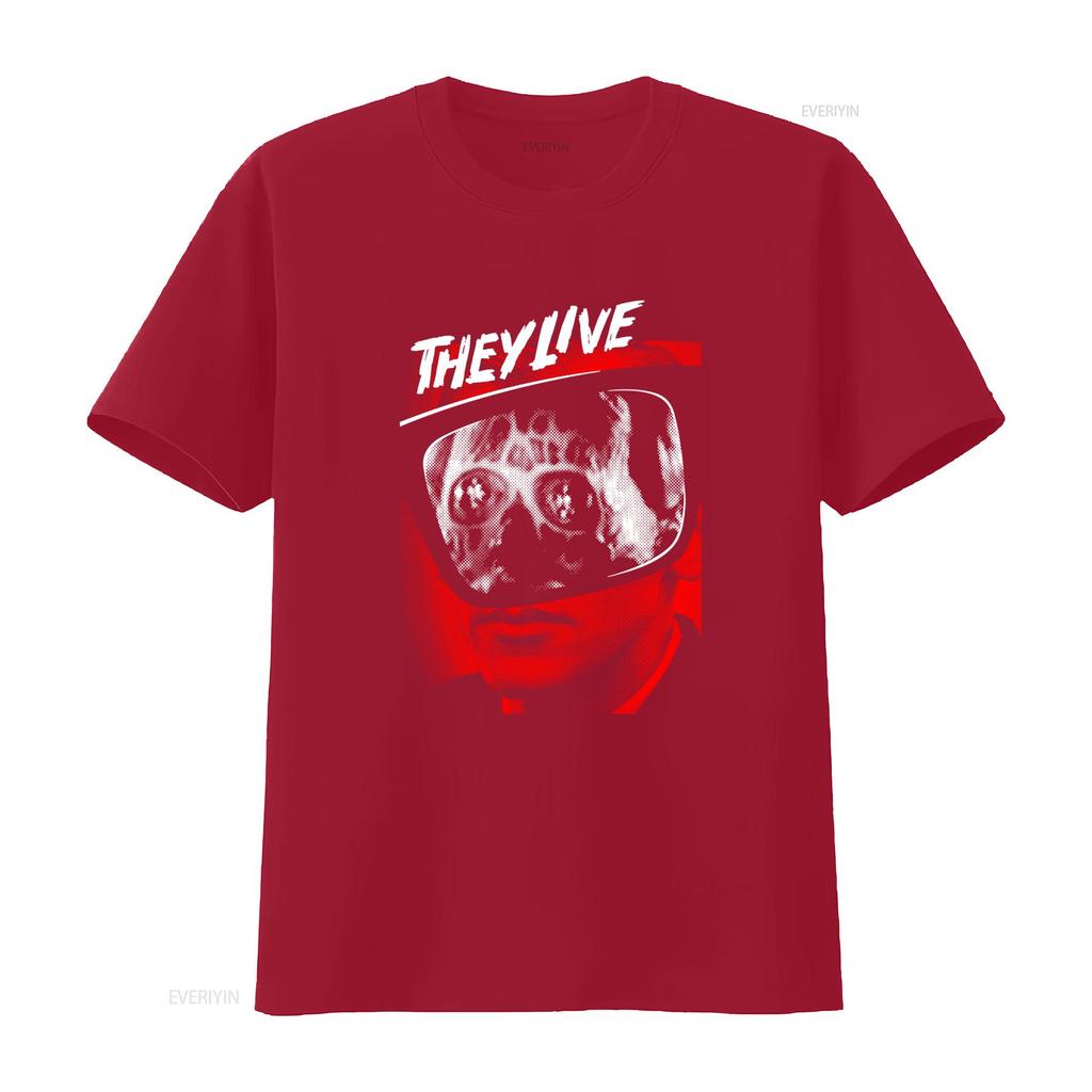 Vintage S They Live Sci Fi Horror Alien Print Casual Streetwear T Shirt Vintage Washed Designer Clothes Homme Breathable