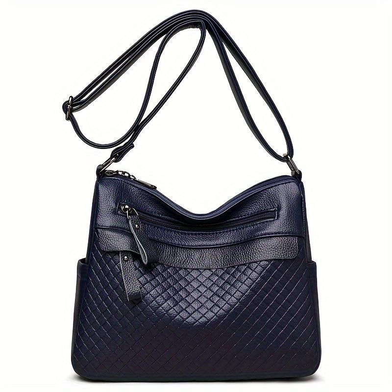 Casual Women's Crossbody Bag with Stripes, PU Leather, Tassel Detail, Lightweight, Removable Strap