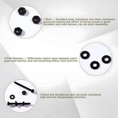 Zmbroll 510pcs M2 Socket Cap Screws, Metric Hex Bolts, Nuts, Washers, 12.9 Grade Alloy Steel Screws, Hex Socket Head Cap, Small Machine Screw Kit with