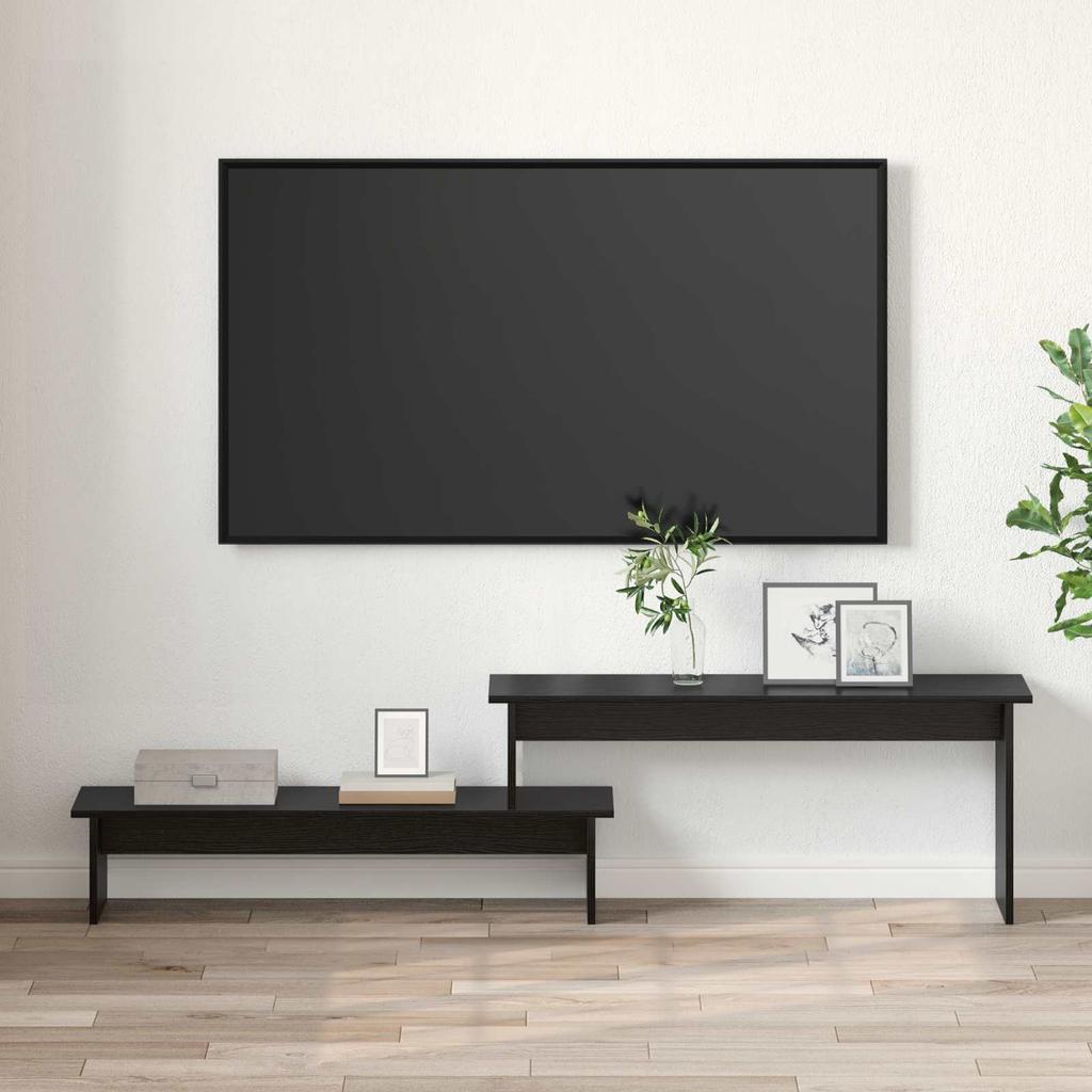 TV Cabinet Set Black Oak Look 180.5 X 30 X 43 Cm