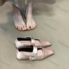 Fashion Women Summer Shoes Non Slip Buckle Strap Mary Jane Shoes 2025 Summer Fashion Rhinestone Lncreased Lnternal Women's Ballet Shoes
