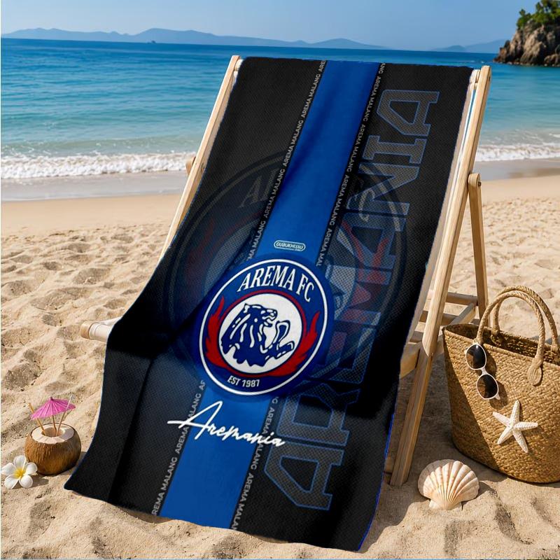 Arema Football Club Printed Microfiber Beach Towel, Soft And Absorbent, Quick-Dry, Ideal for Summer Travel, Beach Essential, Swimming Pool