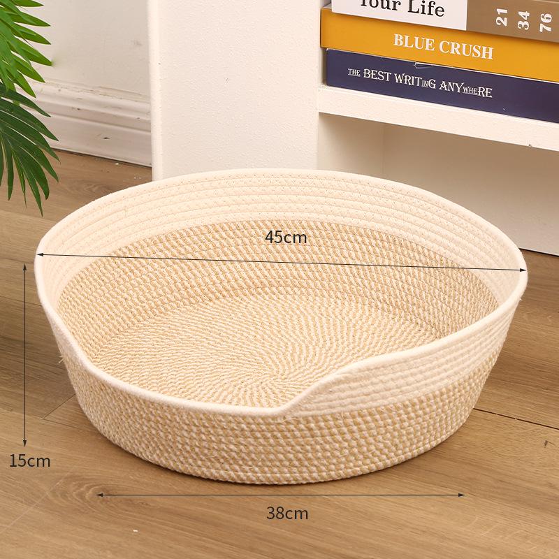 

Хлопковая веревка Кошачье и собачье гнездо Плетеная корзина для хранения