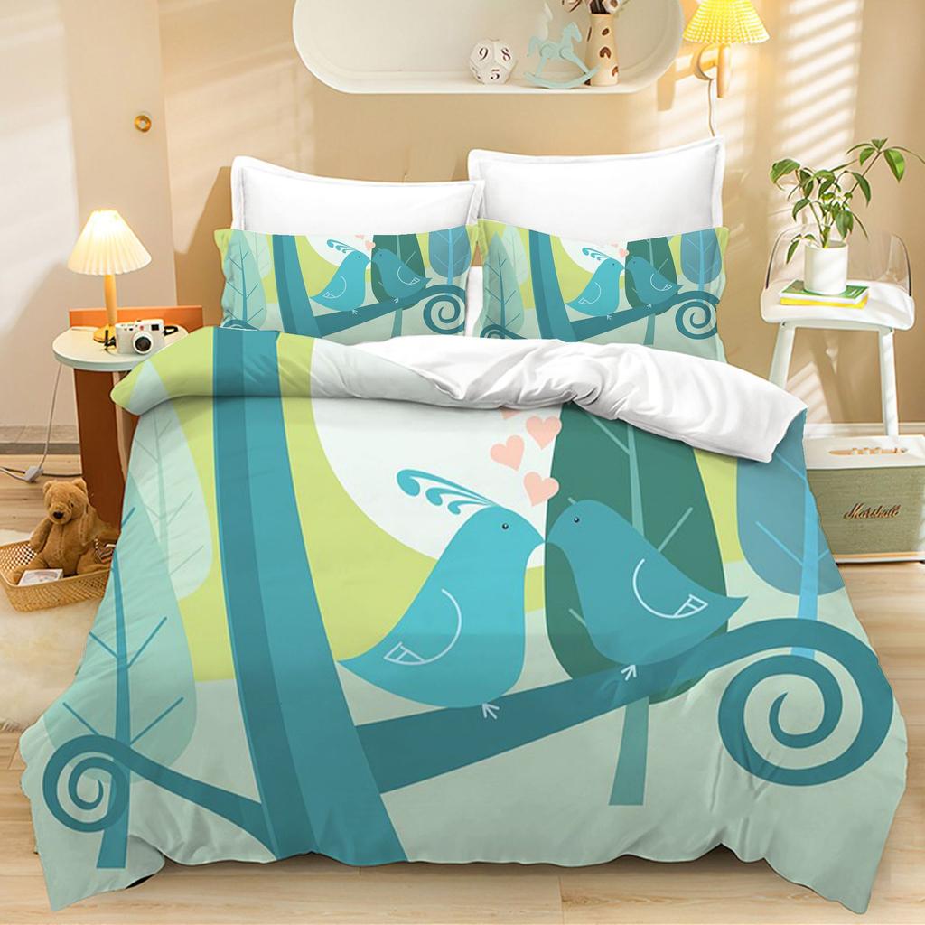 3D Valentine's Day Duvet Cover 2/3 Pieces Romantic Love Bedding Set AU/DE/EU Full Size Luxury Duvet Cover Polyester Soft Couple Cover