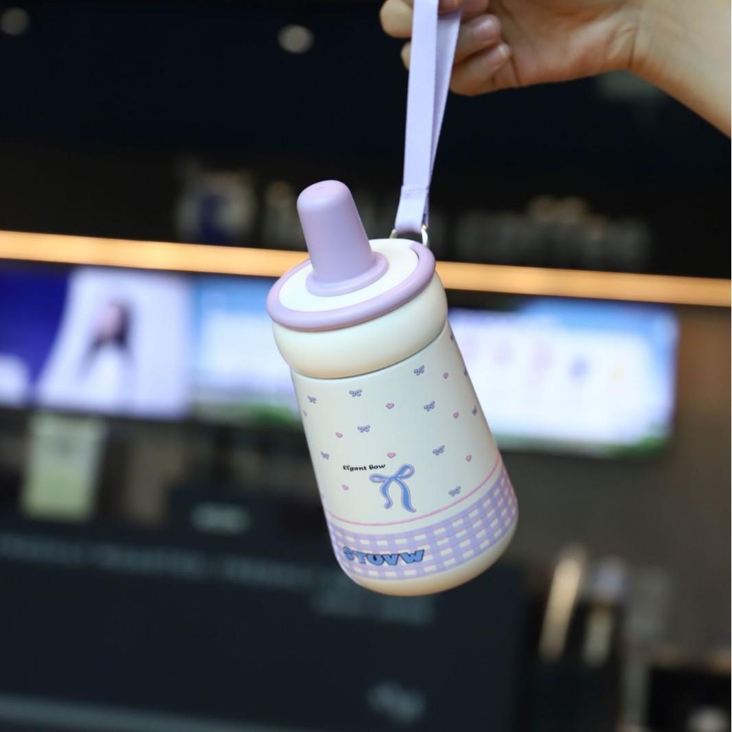 

New cute portable water cup 316 stainless steel simple mini thermos cup high value water cup for girls 380ml