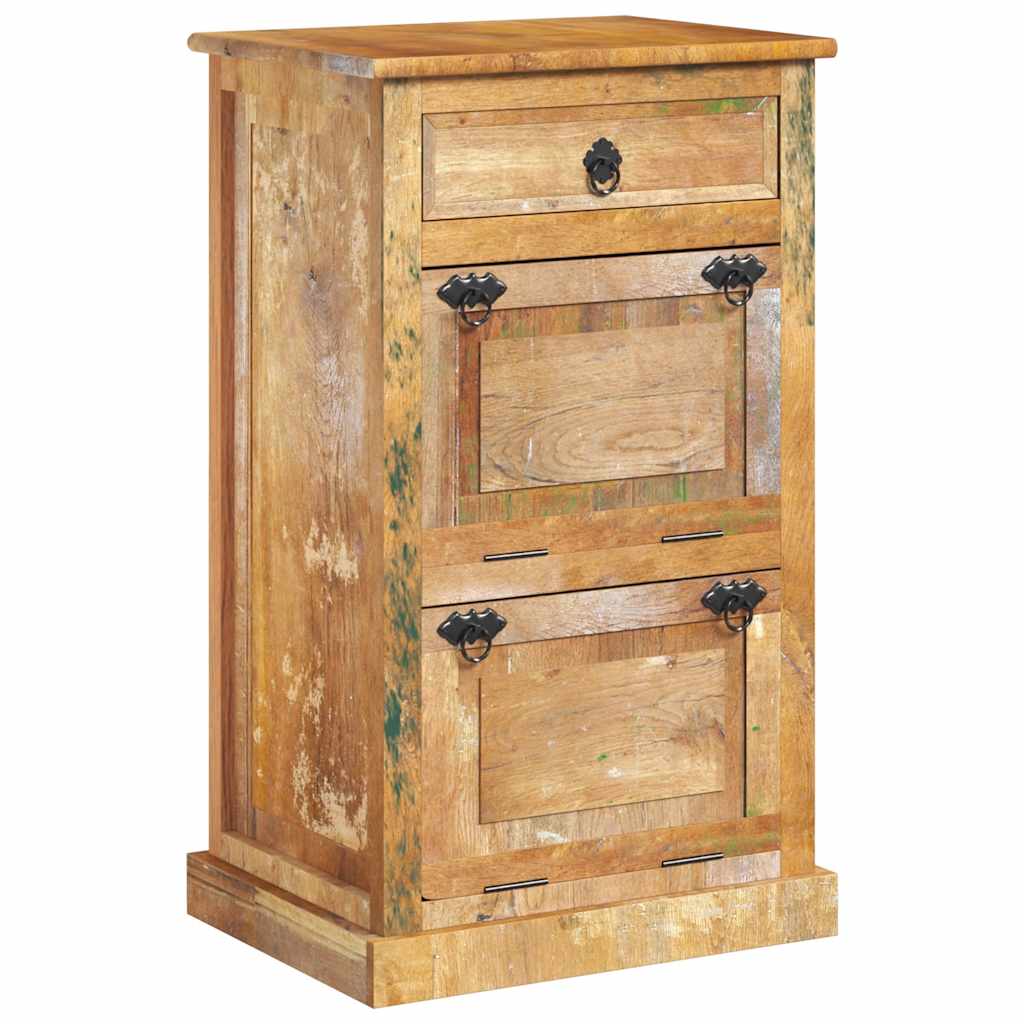 Shoe Cabinet with 4 Compartments and Drawer Reclaimed Wood Solid
