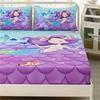 3pcs Cute Mermaid Ocean Printed Fitted Sheet, Soft Comfortable Bedding Set, For Bedroom, Guest Room 1*Fitted Sheet+2*Pillowcase
