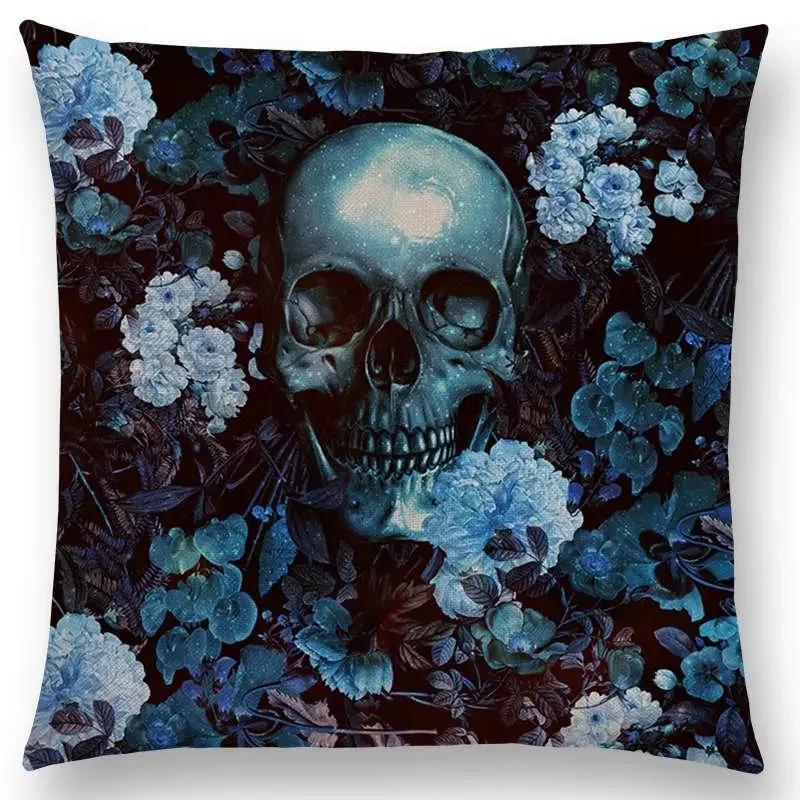 

Latest Gorgeous Death Beautiful Skull Floral Garden Colorful Flower God Meaning of Life Cushion Cover Car Sofa Throw Pillow Case 30x30cm бежевый