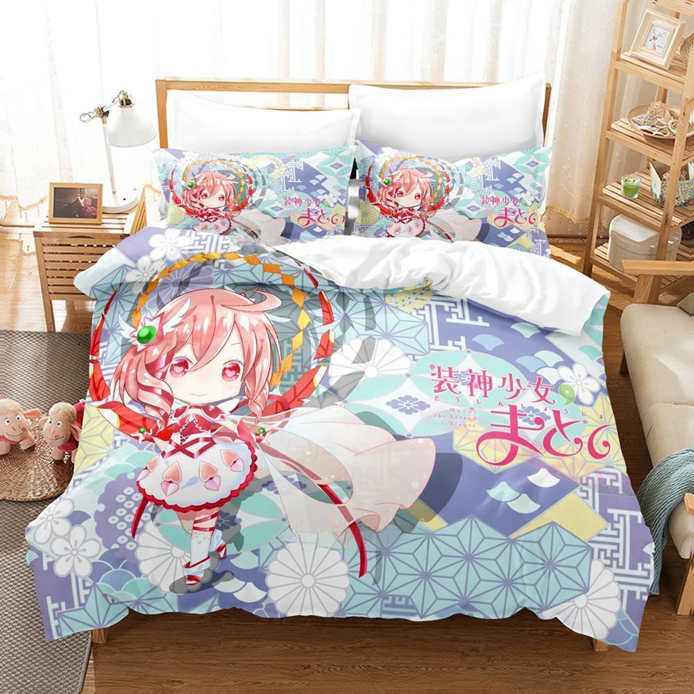 3D Kawaii Anime Matoi the Sacred Slayer Bettwäscheset Einzelbett Twin Full Queen King Size Bettset Erwachsener Kind Schlafzimmer Bettbezugsets