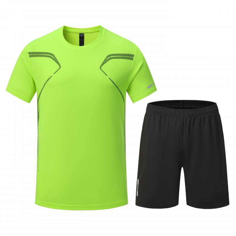Adult Running Sportswear Quick Drying T-shirt Set Short Sleeve Uniform Fitness Clothes Tracksuit Gym Sports Outfit Clothing