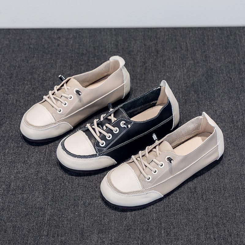 Женские мокасины из натуральной коровьей кожи - мягкая подошва удобная белая обувь для работы и отдыха на открытом воздухе 38 абрикосовый 3928₽