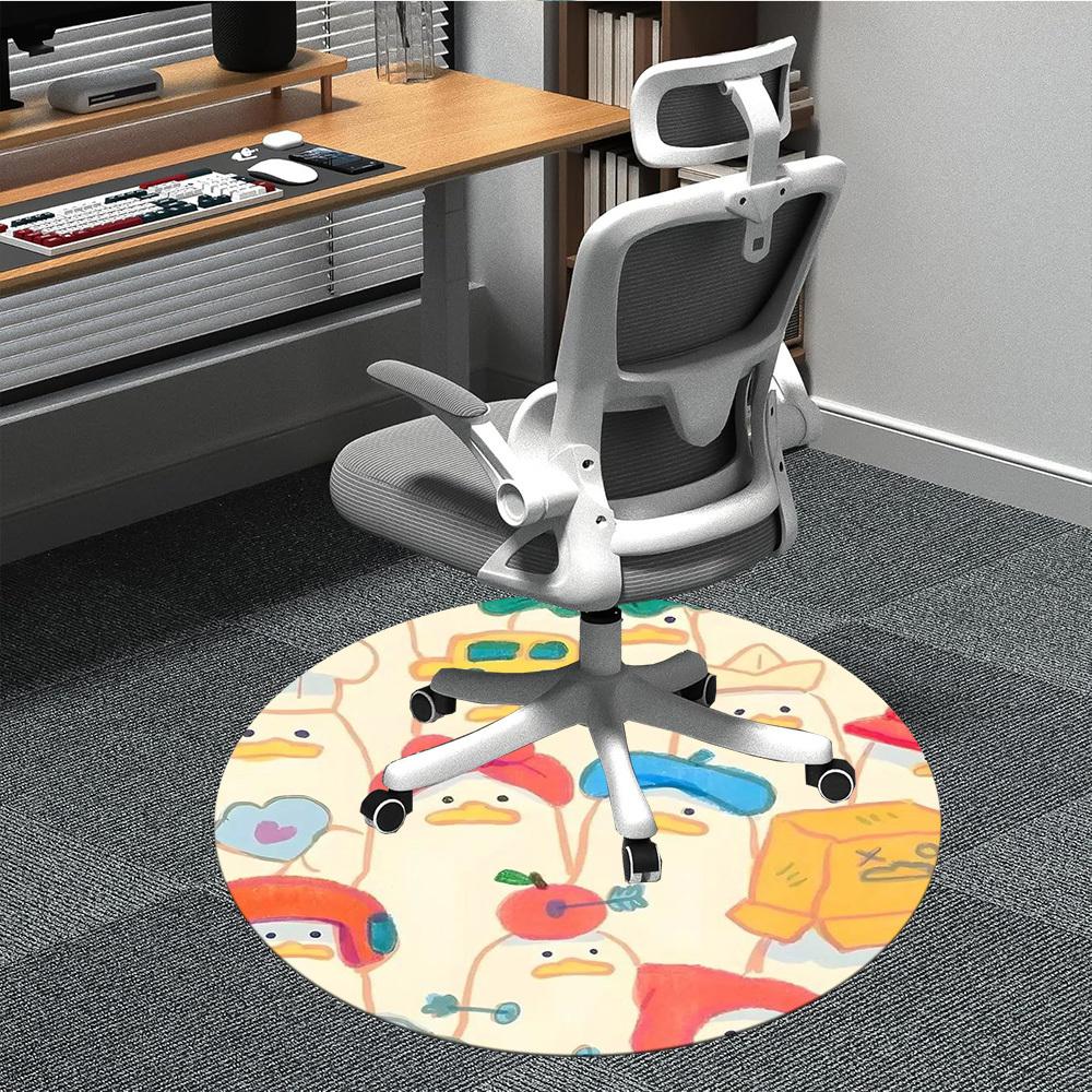 

1pc Duck Pattern Chair Carpet for Office Non-Slip Mat for Office - Decorative Floor Mat yy251030198 80cm by 80cm