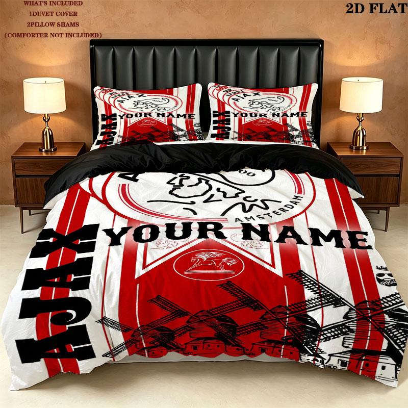 Custom Afc Ajax Bedding Quilt Set Quilt Cover Pillowcase Home Decoration Birthday Gift (1 * duvet cover + 2 * pillowcase, without core)