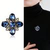 Retro Cross-border European and American Texture Sparkling Diamond Crystal Glass Brooches, Chest Flower, Personalized Women's Coat Brooch
