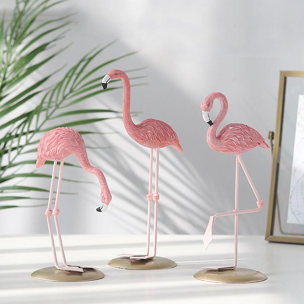 Miniature Office Craft Wedding Home Decoration Animal Statue Desk Ornament Flamingo Figurine