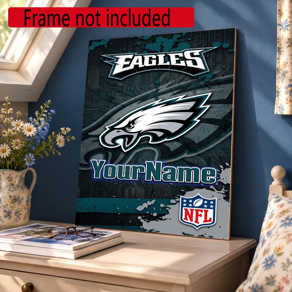 Philadelphia Eagles Customize Your Name Diamond Painting Round Diamond Rhinestones Mosaic Diamond Embroidery Wall Paintings Rhinestones Gift Frameless