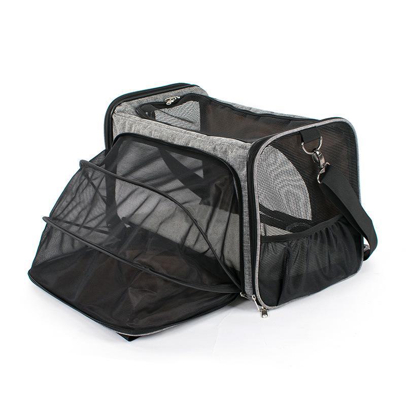 Portable Foldable Pet Travel Bag for Cats and Small Dogs - Expandable and Car-Friendly Handbag