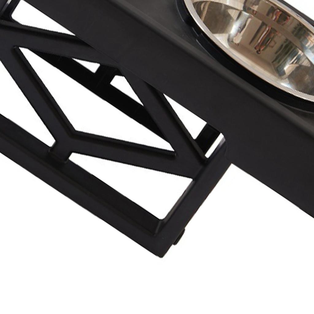 Elevated Dog Bowl Stainless Steel Adjustable No Spill Detachable Double Raised Pet Cat Feeder Bowl