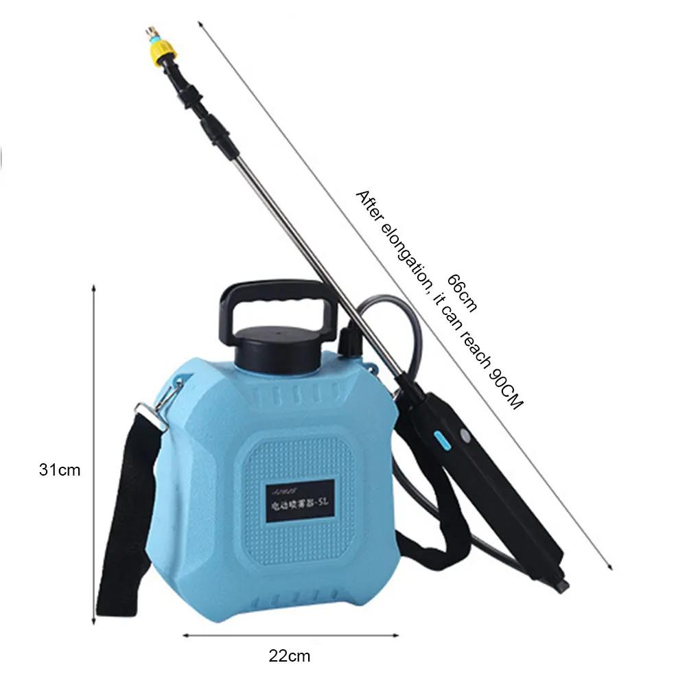 Bateriový postřikovač 5/8L s USB dobíjecí rukojetí a teleskopickou tyčí, postřikovač vody pro zahradu, trávník a další čištění