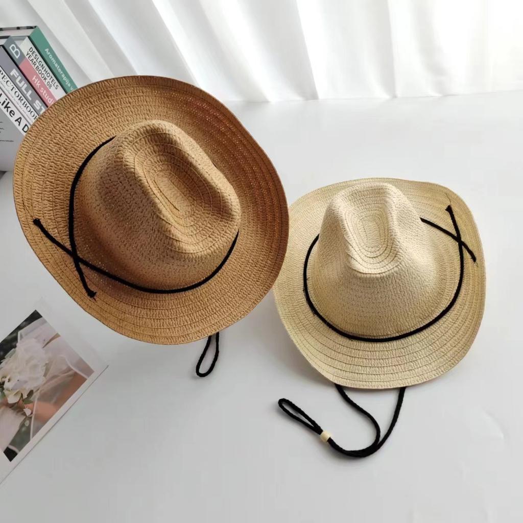 Western cowboy hat 2025 new summer seaside vacation travel sun protection big brim sun hat women's beach hat