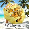 Custom Name Personalized Garfield Print Umbrella, Auto Open Close, 8‑Rib Sturdy Frame, Commute Camping Hiking Use, Birthday Gift