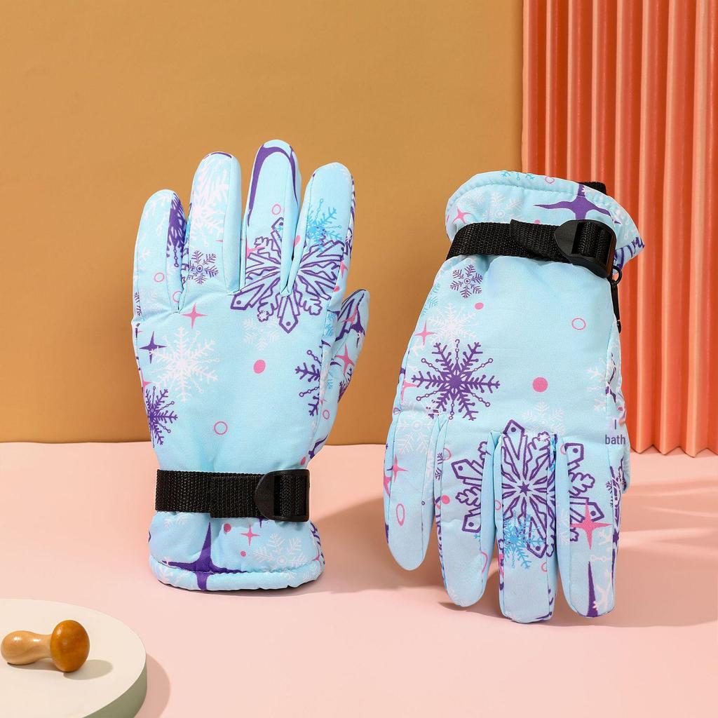 Colorful Winter Ski Gloves for Children (Ages 9-15) - Warm Outdoor Sports Gear