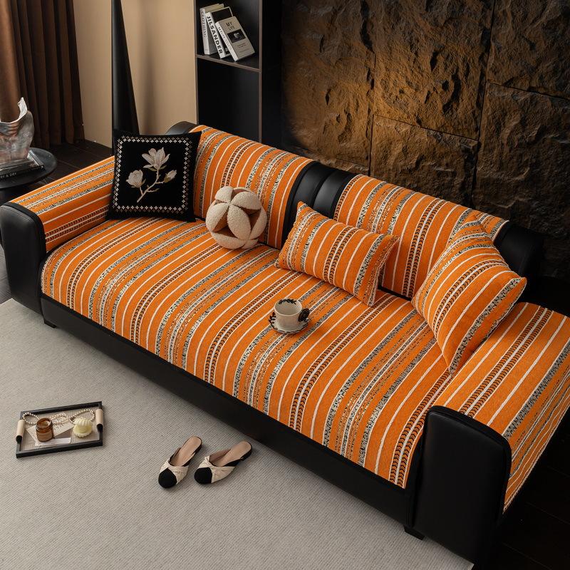 

2025 New Four Seasons Universal Light Luxury Advanced Sense Sofa Cushion Chenille Sofa Cushion Soft Anti-Slip Cover Cover Cloth 45X45cm pillowcase оранжевый
