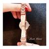 KIMIO K6121 Women's Watch Simple Watch White Ceramic Rose Gold Watch Band Diamond Dial Ladies Watch Watch for Women