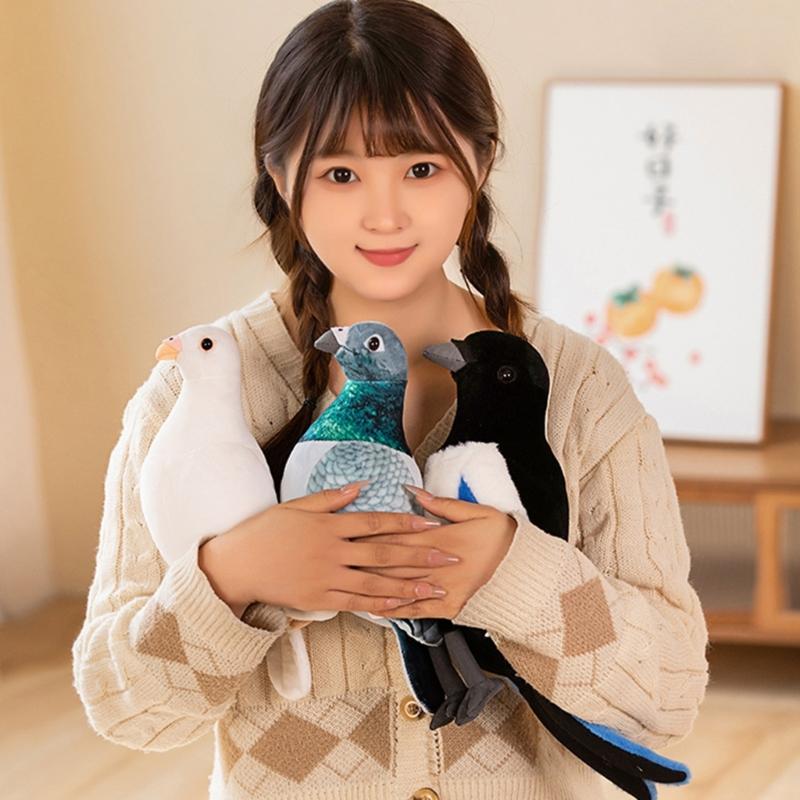 Multipurpose Pigeons Shape Stuff Toy Comforting Sturdy Plush Portable Accessory for Kids and Adults Relaxation