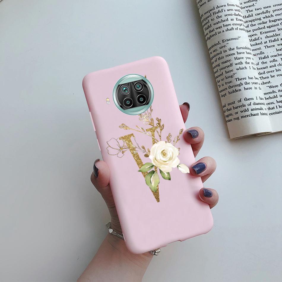 For Xiaomi Mi 10T Lite 5G Back Cover Flower Alphabet Letter Candy Soft Phone Case For Xiomi Mi10t Lite Mi 10 T Lite 10tlite Case