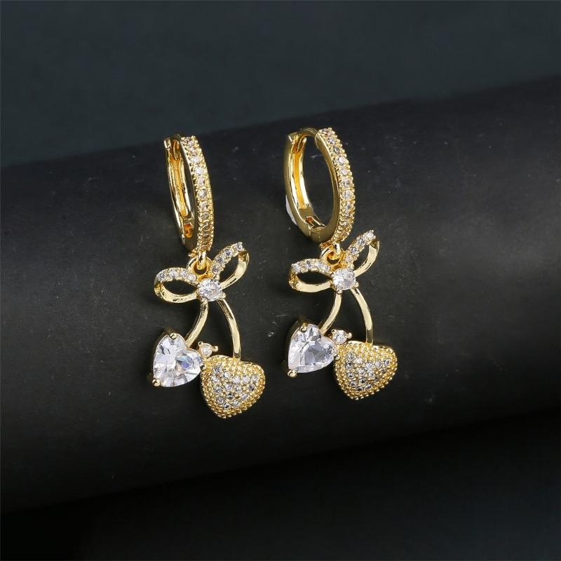 Vintage Cherry Ear Jewelry Women Earring Stylish Women Wedding Earrings Ears Pendant Comfortable Wearing for Woman