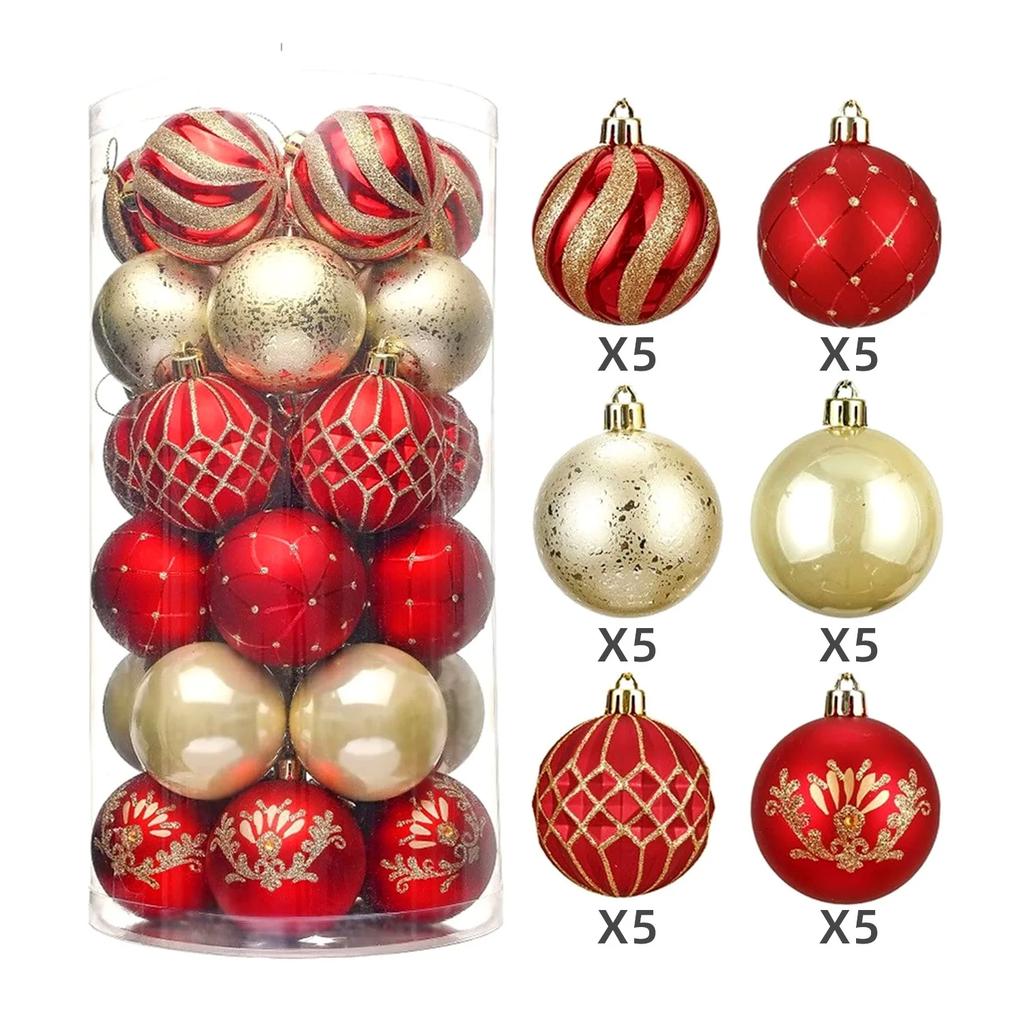 2025 Merry Christmas Balls Ornaments Xmas Tree Ball Hanging Pendant for Navidad New Year Home Party Decoration Festival Supplies