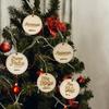 12Pcs Personalised Christmas Bauble Tree Decoration Wood Family Xmas Gift Mini Baubles Jesus Name Ornaments Xmas Gift Dropship