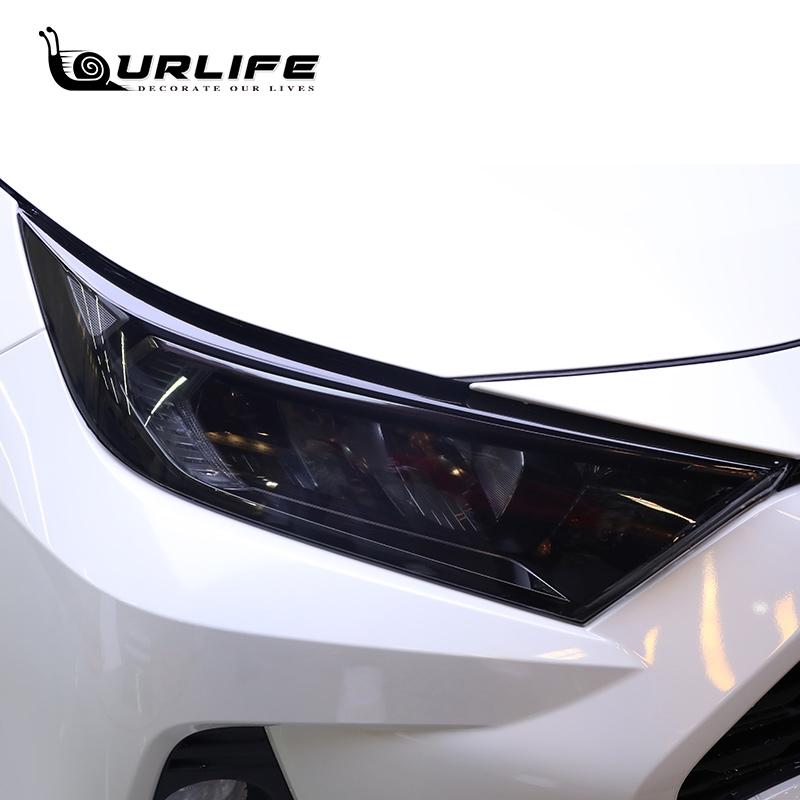 2 Pcs Car Headlight Protective Film Vinyl Protection Car Goods Black TPU Sticker For Toyota RAV4 XA50   2022