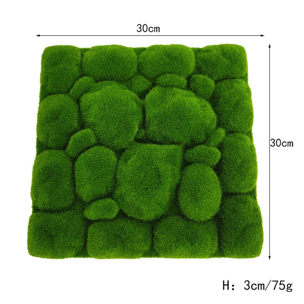Flocking fake moss stone plant background for creating a soothing ambiance