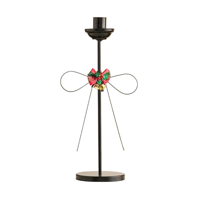 Christmas Bows Candlestick Holders Iron Metal Taper Holders Decorative Stands for Wedding,Home Decorations