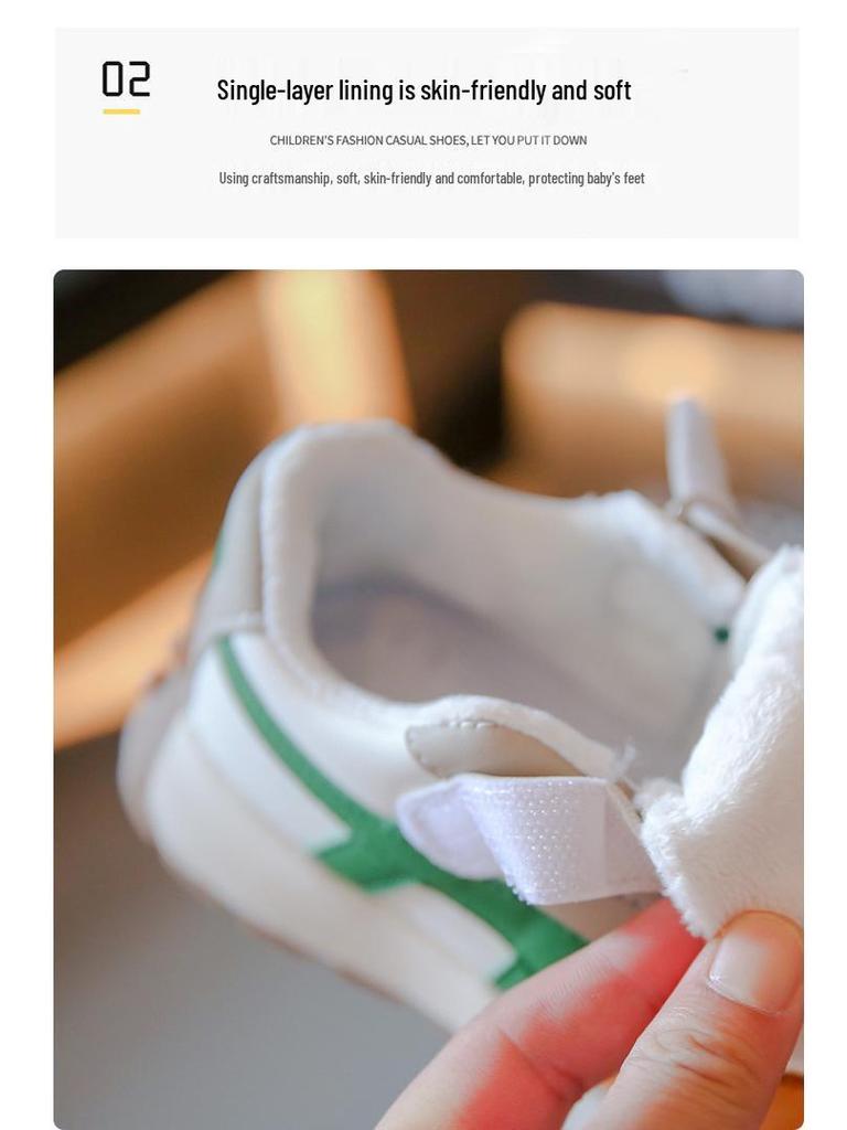 Boys' Winter 2025 Sneakers: New Cotton Velvet Casual Shoes for Children