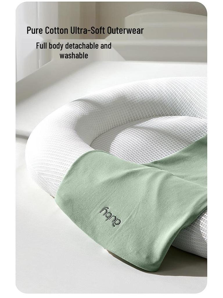 Aobei Baby Crib with Rocking Toy, Fitness Frame, Piano Foot Pedal, and Movable Bionic Sleeping Bed