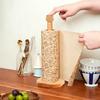 Paper Towel Holder Removable Shaft Kitchen Roll Organizer Durable Wood Non-Slip Base Multi-Use Shelf for Bathroom Kitchen