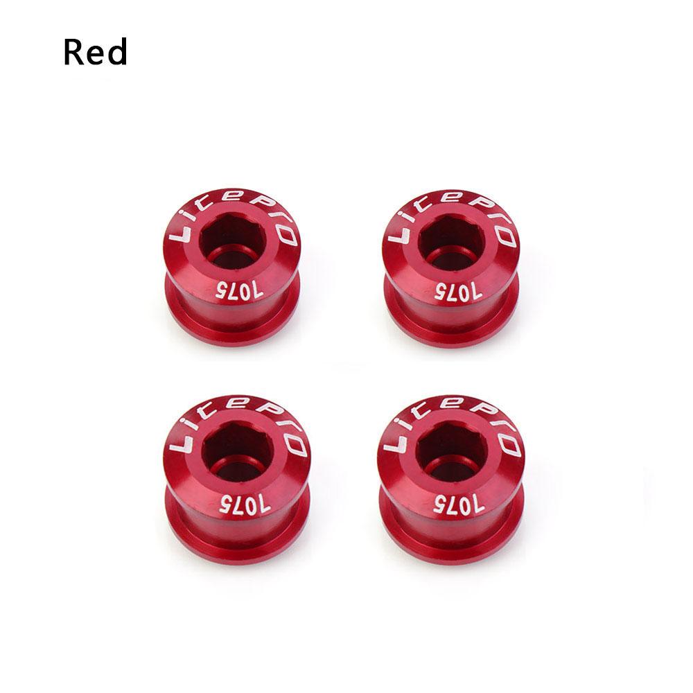 

4Pcs 7075 MTB Bicycle Alloy Disc Screw Chainwheel Screws Chainring Wheel Bolt Cycling Crankset Parts красный