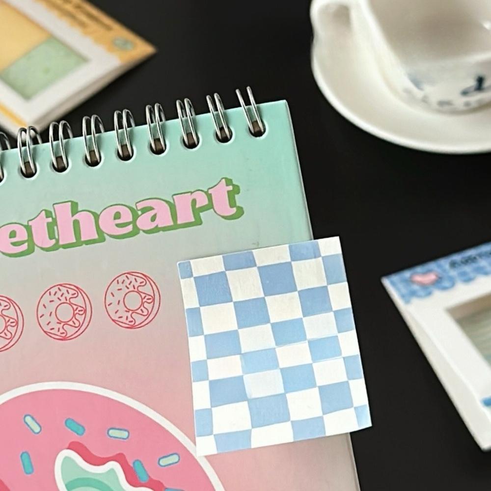 New Grid Combination Sticky Notes, Vintage Striped Grid, Multiple Colors Available, Journal Decoration, Basic Material Paper, Memo Pad, Writing Paper