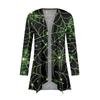 Women's Fashion Casual Halloween Printed Mid-Length Irregular Hem Cardigan Jacket