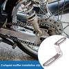 Motorcycle Exhaust Pipe Bracket Motorcycle Rear Header Pipe Stainless Steel Silver Tone Silencer Exhaust Pipes Z Support Stand