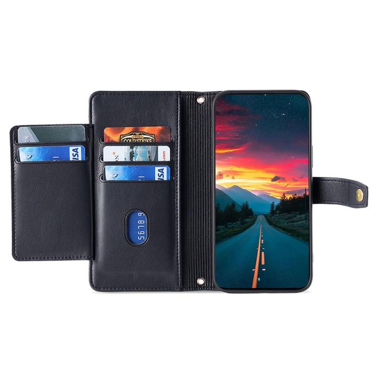 

For OnePlus Nord CE4 Lite 5G/Oppo K12x 5G (China) Case PU Leather Crossbody Phone Cover with Zipper Pocket Wallet Blue