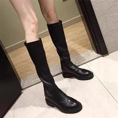 Aber Kniestiefel Damenstiefel 2021 neue Herbst- und Winterstiefel Handsome Knight Boots hohe Martin-Stiefel Damen dünne Lederstiefel