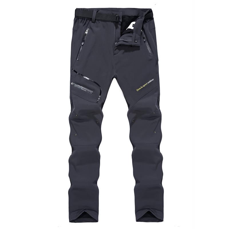 Men's and Women's Winter Fleece-Lined Windproof Pants: Warm, Thickened Softshell for Outdoor Wear, Available In Plus Sizes