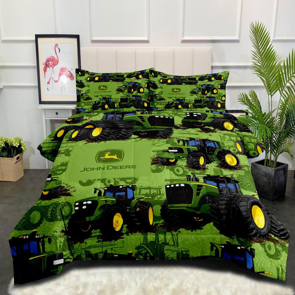 Construction Vehicle Kids' Bedding Set - Plush Quilt Cover 3-piece Set