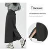 Women's High-Waist Woolen Midi Skirt - Slimming Bodycon with Slit for Autumn/Winter