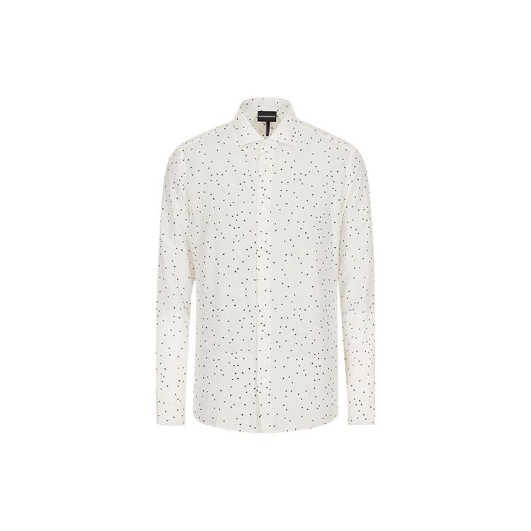 Emporio Armani Ss22 Star Print Single-Breasted Long Sleeve Shirt Men shirts White 3L1CD4-1NBOZ-F127 S
